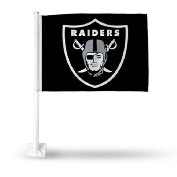 🏈🆕 LAS VEGAS RAIDERS DOUBLE SIDED CAR FLAG - NFL - MEN - Picture 1 of 1
